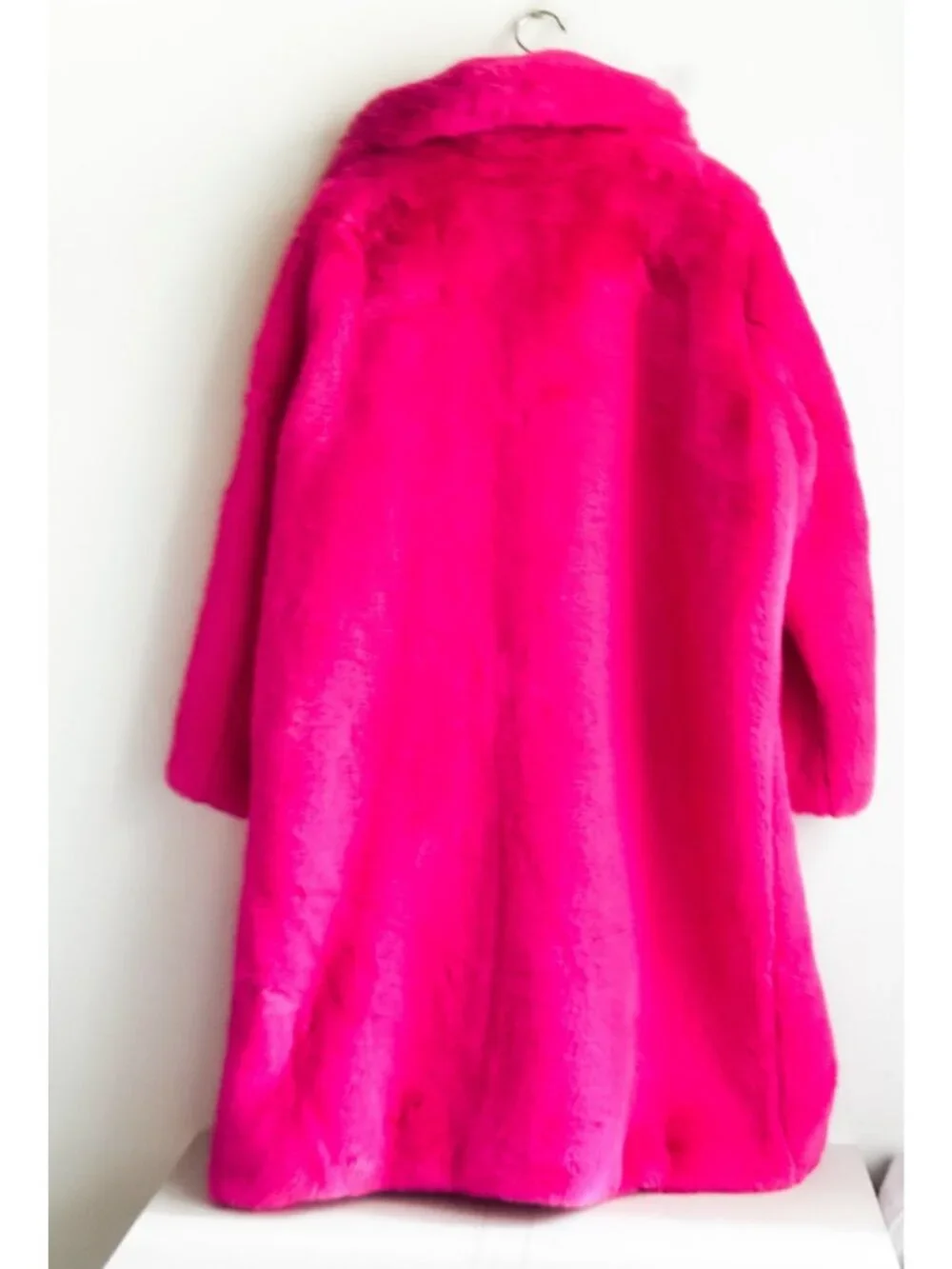 Noize Hot Pink Super Plush Faux Fur  Midi Teddy Coat NEW XXL - Picture 8 of 9